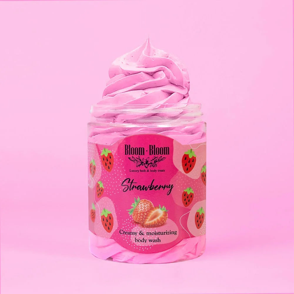 Kρεμώδες ενυδατικό αφρόλουτρο Strawberry - Bloom-Bloom Luxury Bath & Body treats
