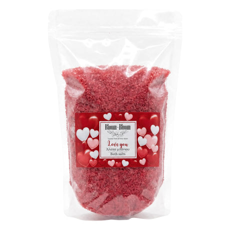 Αρωματικά άλατα Love You 1kg - Bloom-Bloom Luxury Bath & Body treats