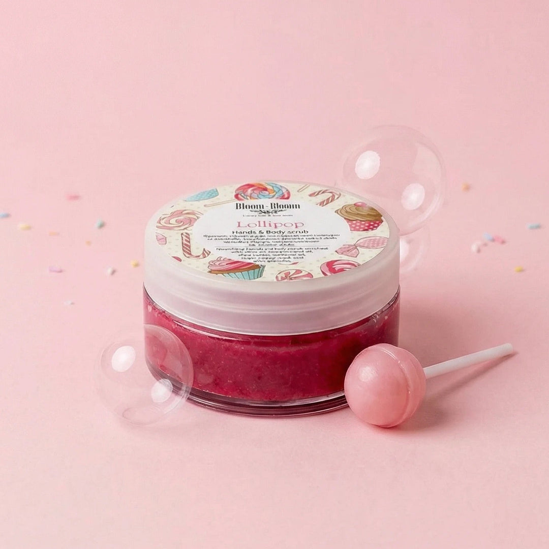 Peeling Σώματος Lollipop με Ζάχαρη, Κόκκους Ελιάς & Παπαρουνόσπορο | 200gr