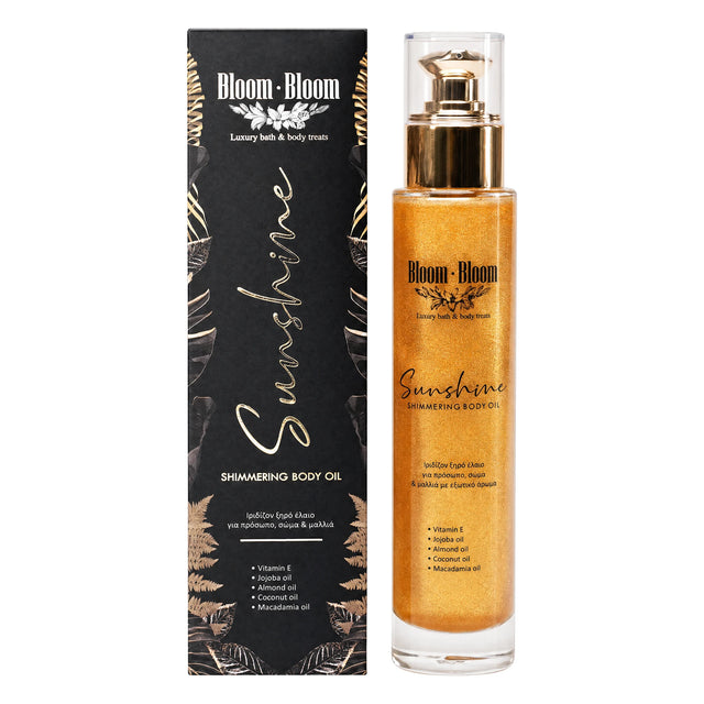 Sunshine Shimmer Body Oil & Hair & Βody Mist Χρυσό (Σετ) - Bloom-Bloom Luxury Bath & Body treats