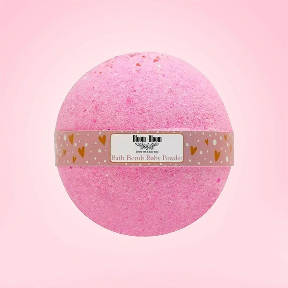 Bath bomb Baby Powder – Bloom-Bloom Luxury Bath & Body treats