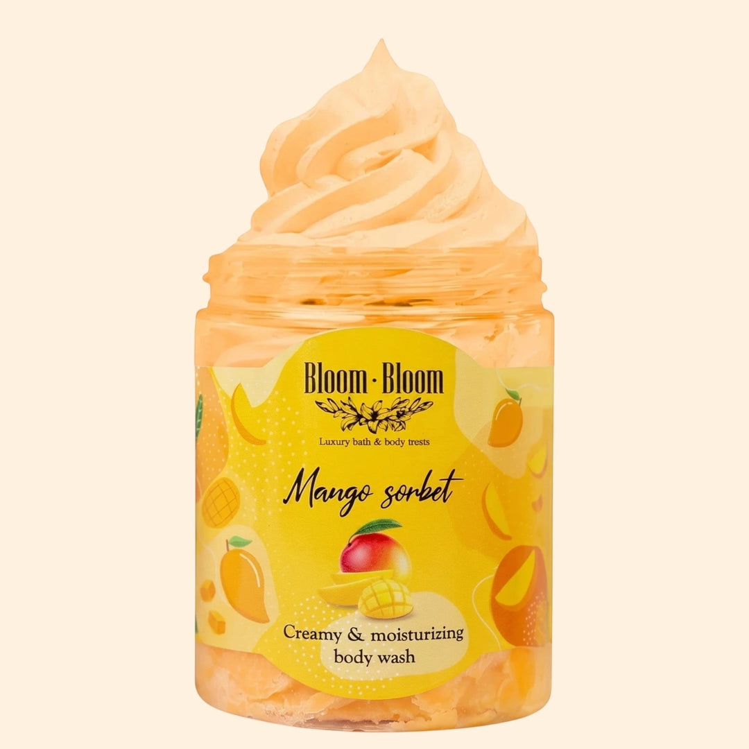 Σαπουνοπαγωτό Mango Sorbet | Κρεμώδες Αφρόλουτρο με Βούτυρο Καριτέ | 250gr
