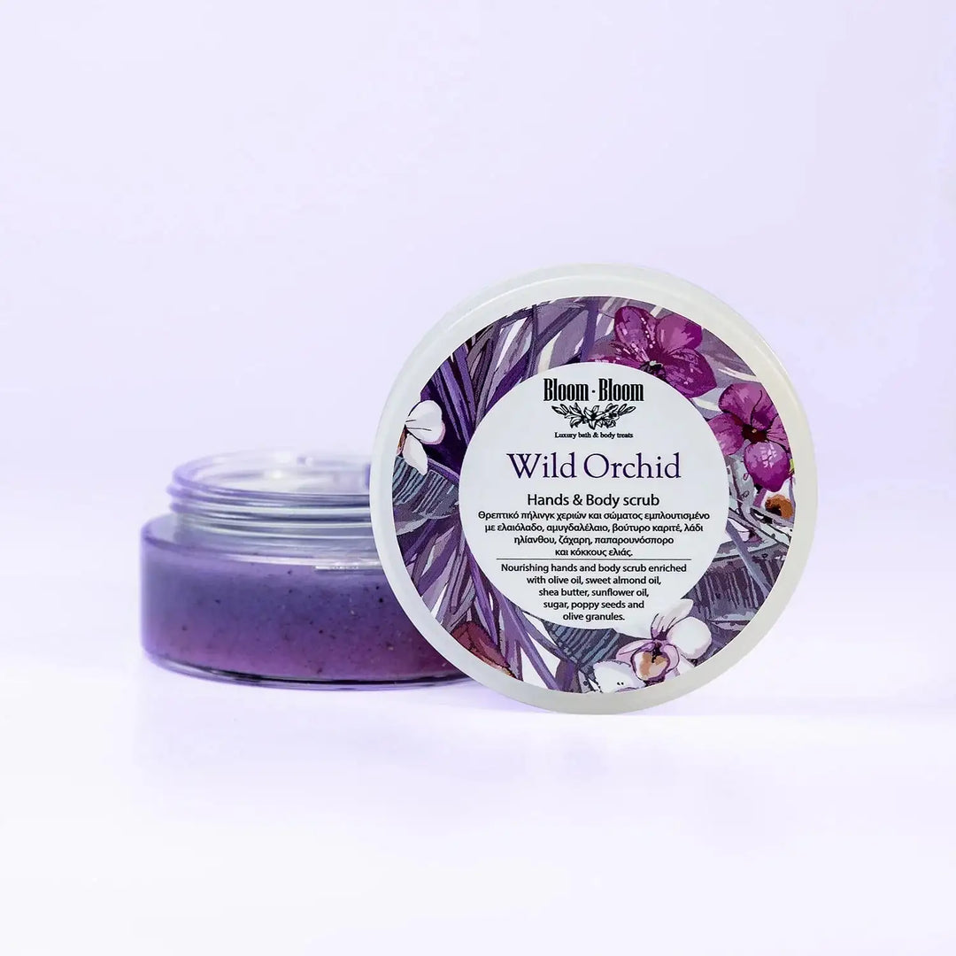 Peeling Σώματος Wild Orchid με Ζάχαρη, Κόκκους Ελιάς & Παπαρουνόσπορο | 200gr
