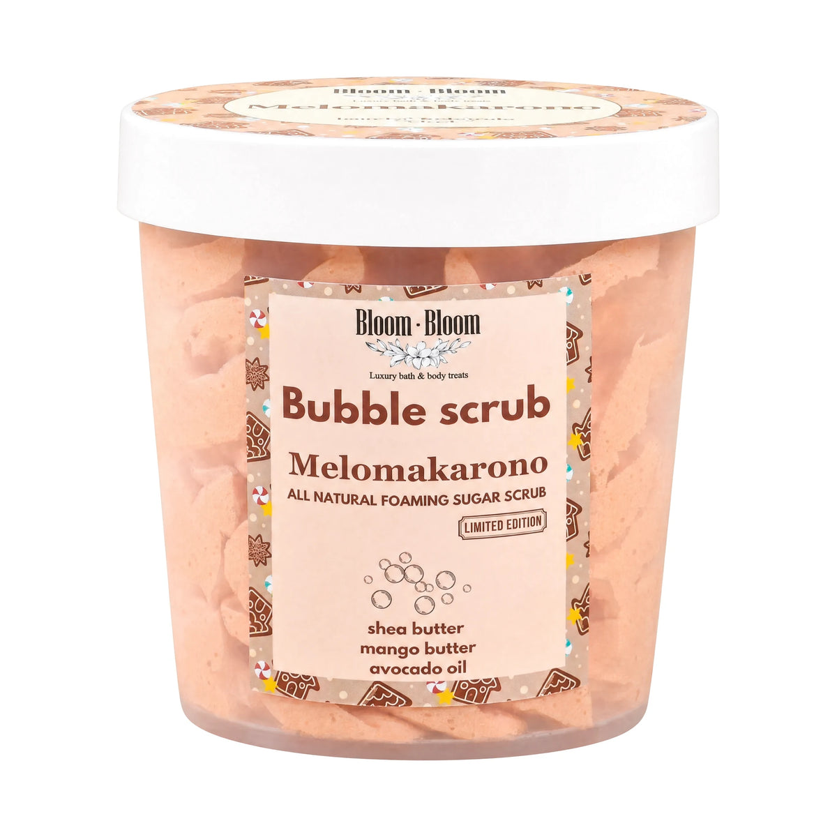 Bubble Scrub Melomakarono - Αφρόλουτρο & Scrub με Mango Butter | 280gr