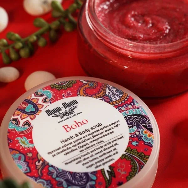 Peeling Σώματος Boho με Ζάχαρη, Κόκκους Ελιάς & Παπαρουνόσπορο | 200gr
