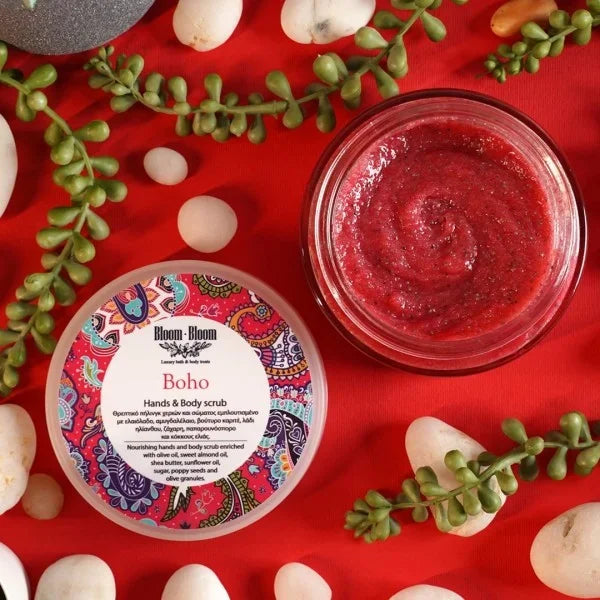 Peeling Σώματος Boho με Ζάχαρη, Κόκκους Ελιάς & Παπαρουνόσπορο | 200gr