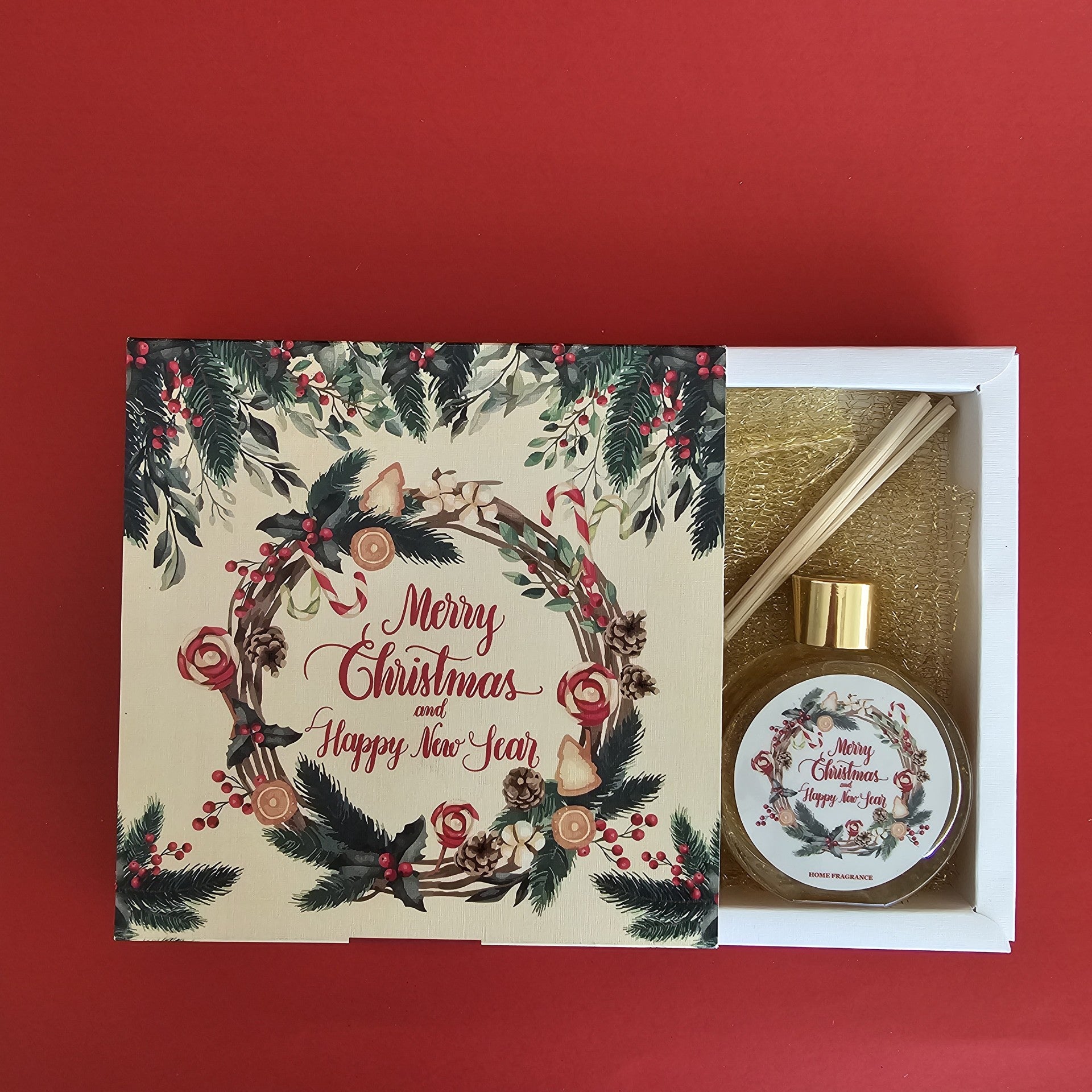 Christmas wreath Xmas gift box