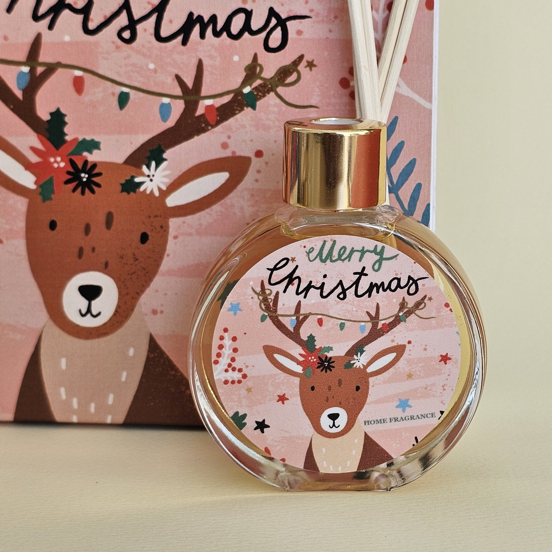 Pink cute deer Xmas gift box