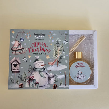 Happy snowman Xmas gift box